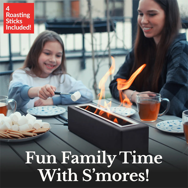 Indoor Tabletop Fire Pit With Roasting Sticks